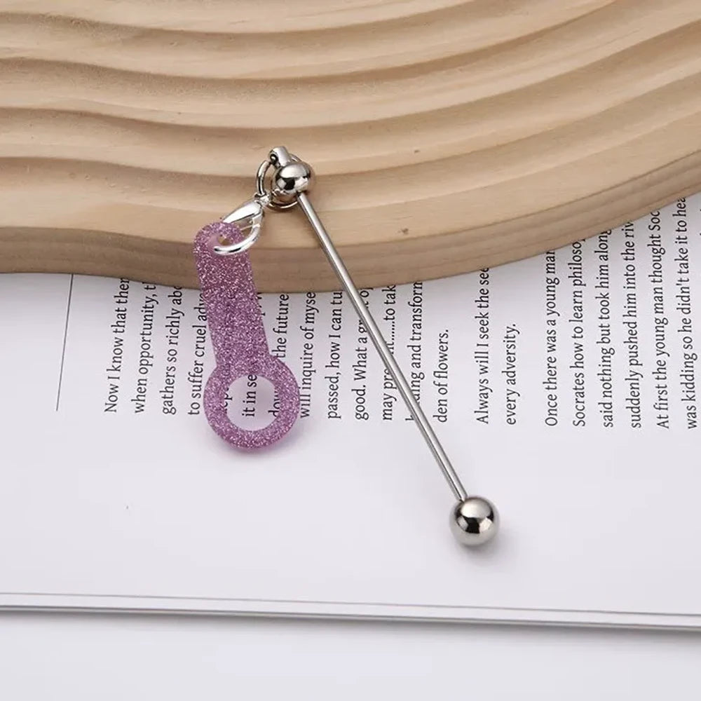Beadable Water Ripple Acrylic Straw Pendant for 8-10mm Drinking Straw