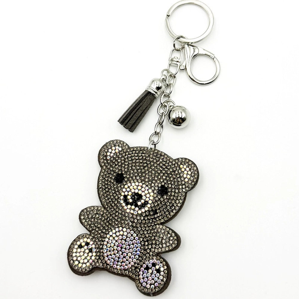 Bear Rhinestone Keychain for DIY