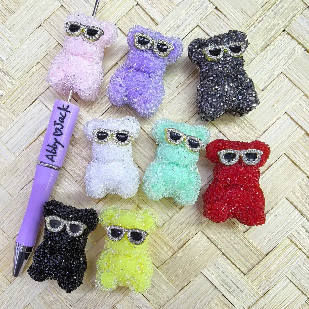 Bear with Glasses Sugar Beads