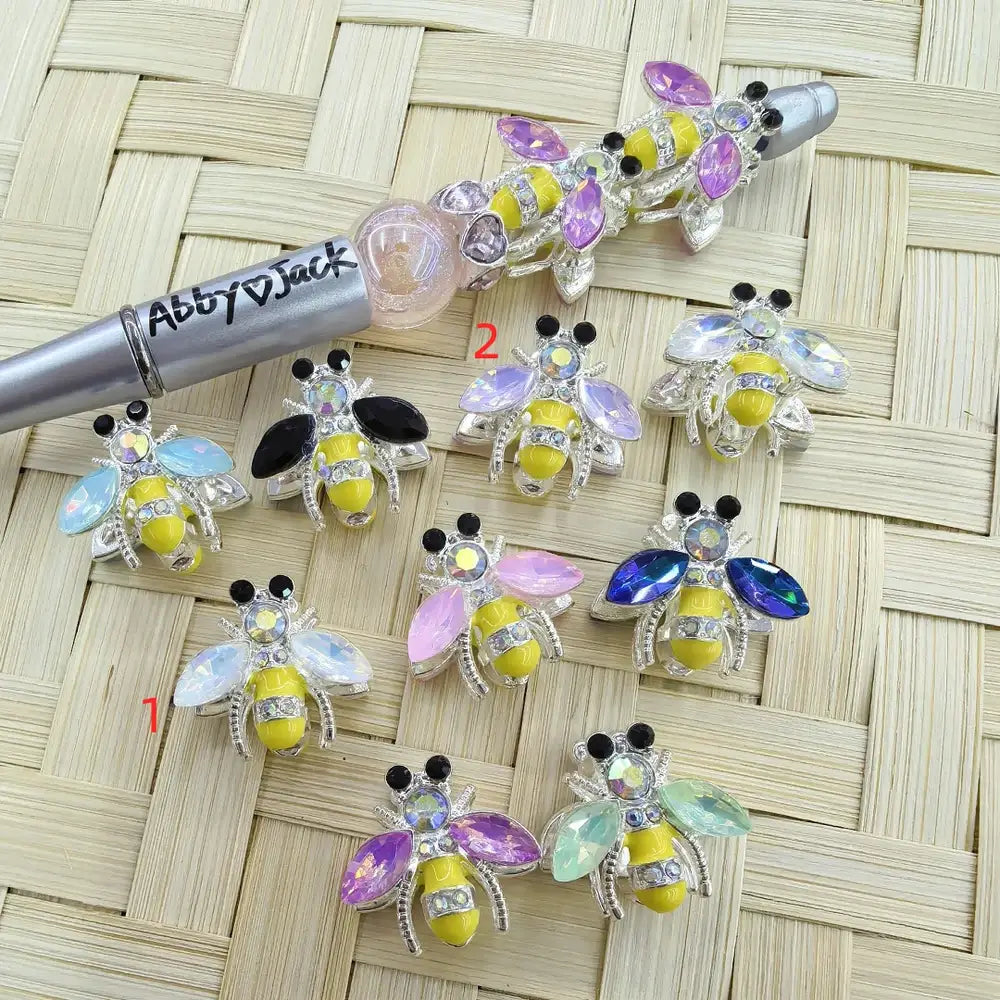 Bee with Rhinestone Metal Beads