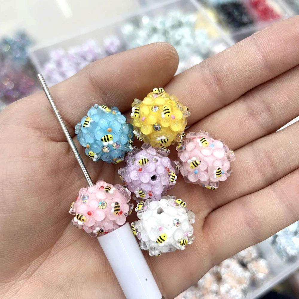 Bees and Flowers Clay DIY Fancy Beads-Random Mixed