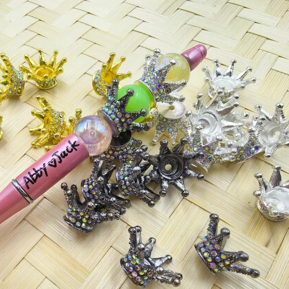 Big Crown with Rhinestones Metal Spacer