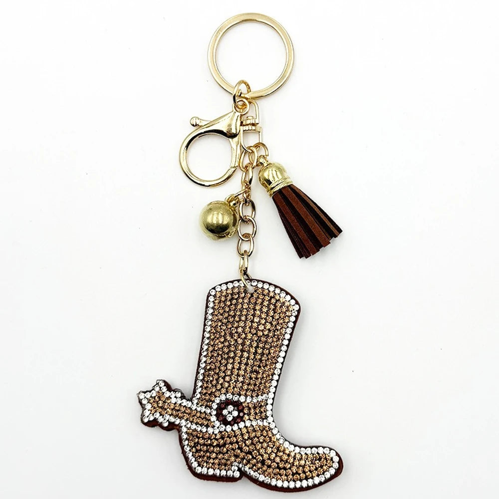 Boots Rhinestone Keychain for DIY