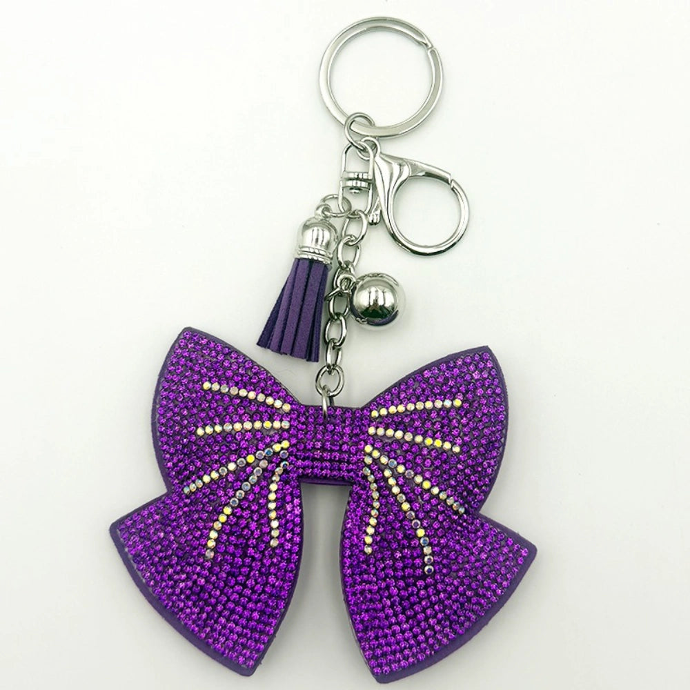 Bowtie Rhinestone Keychain for DIY