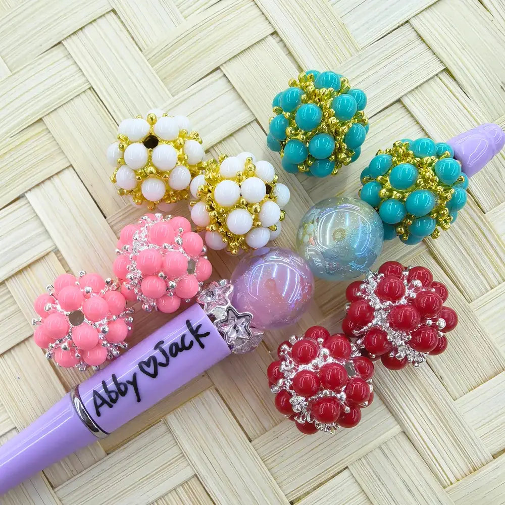 Bubble Solid Color Rhinestones Silver Metal Beads