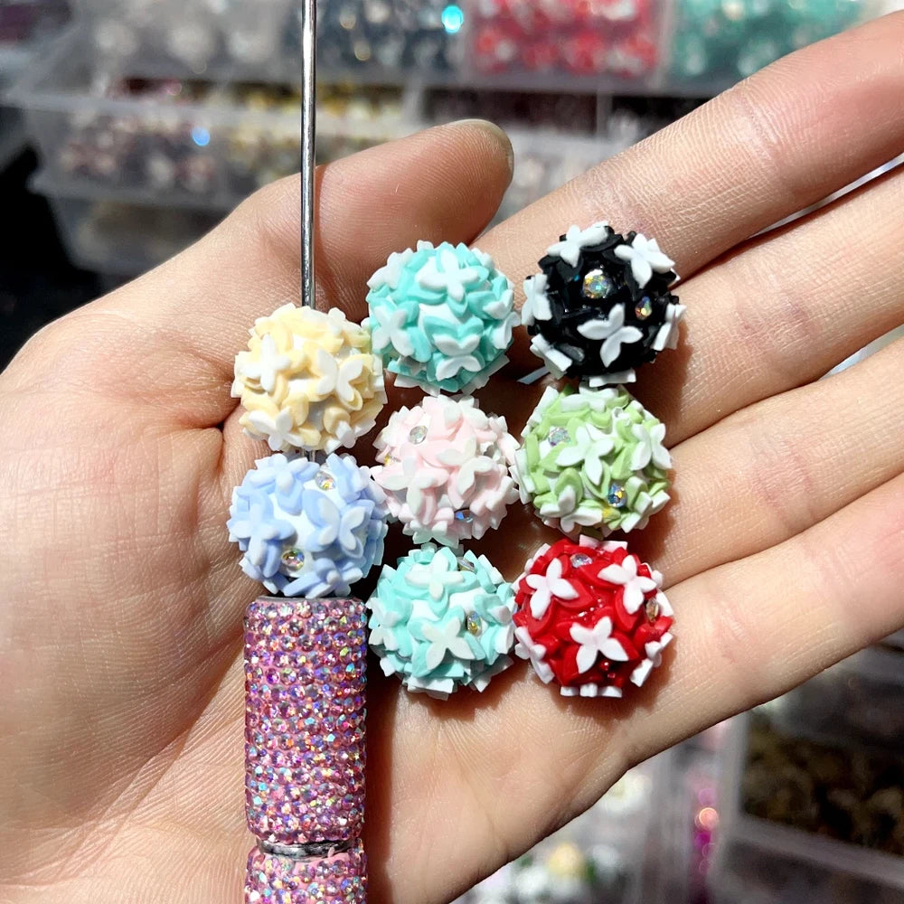 Butterfly and Mini Rhinestones Clay DIY Fancy Beads-Random Mixed