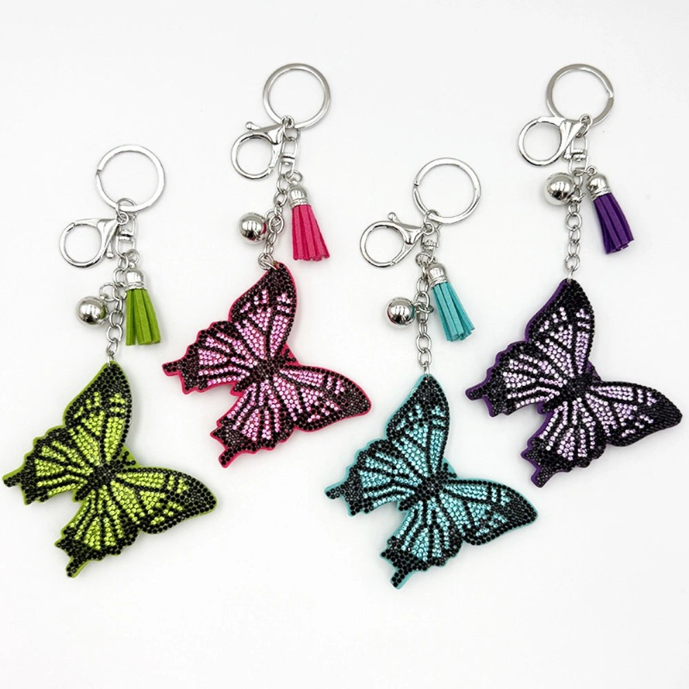 Butterfly Rhinestone Keychain for DIY
