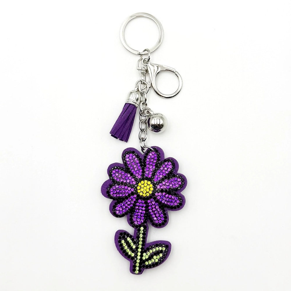 Flower Rhinestone Keychain for DIY
