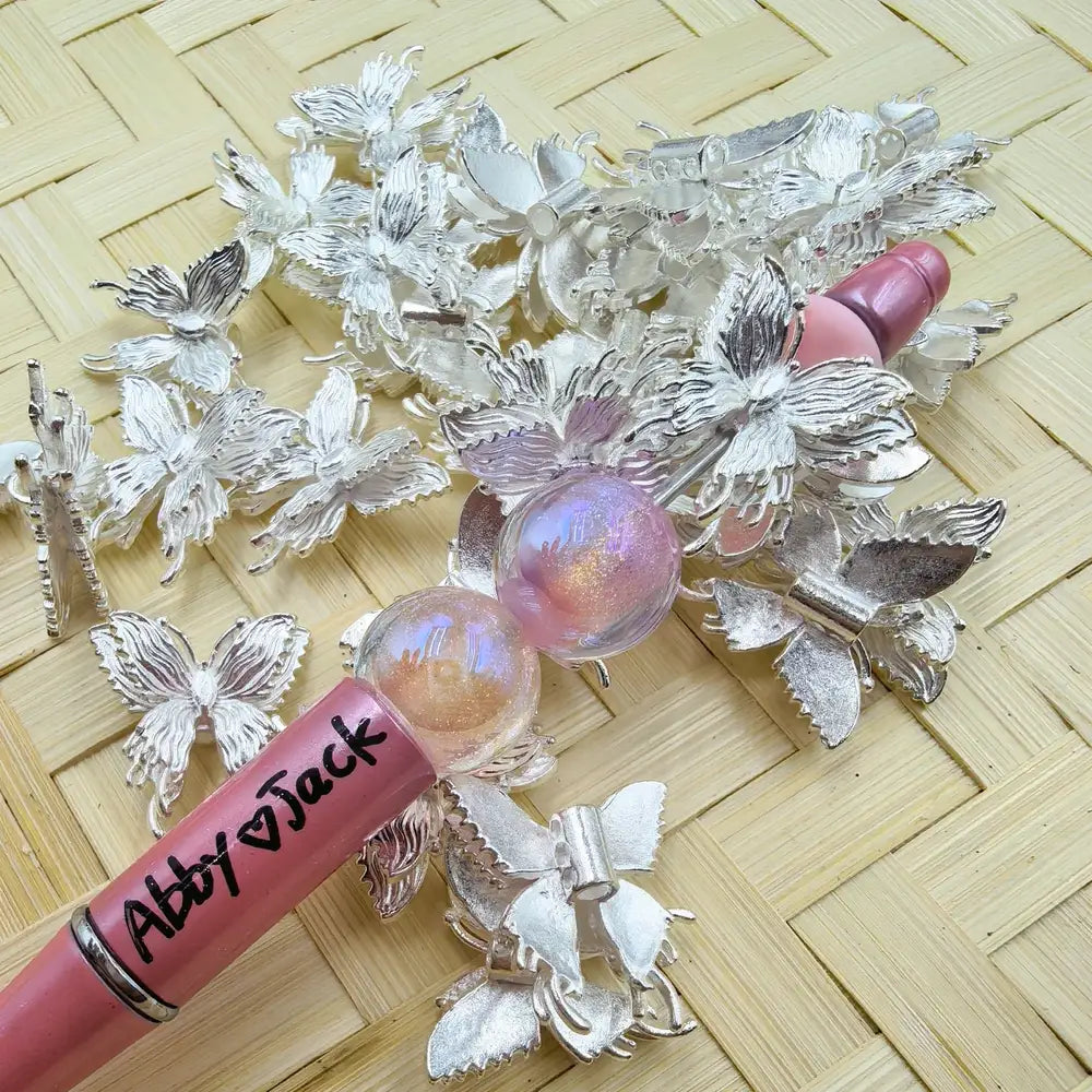 Butterfly Silver Metal Beads