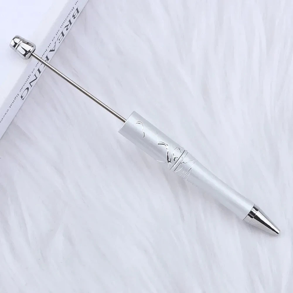 Relif Silver Crack Design in Solid Color Beadable Plastic Ballpoint Pen for DIY