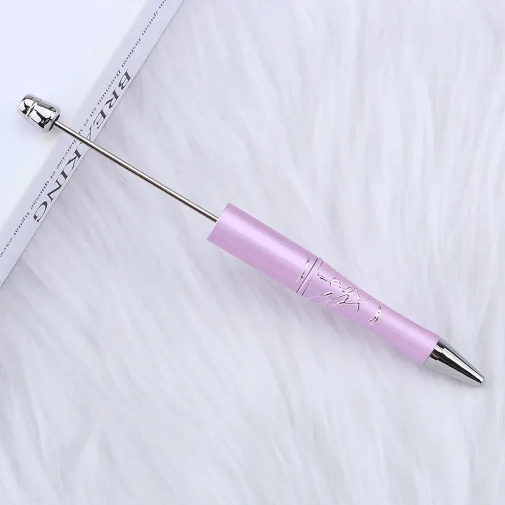 Relif Silver Crack Design in Solid Color Beadable Plastic Ballpoint Pen for DIY