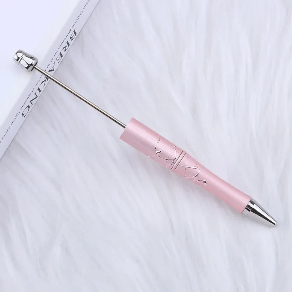 Relif Silver Crack Design in Solid Color Beadable Plastic Ballpoint Pen for DIY