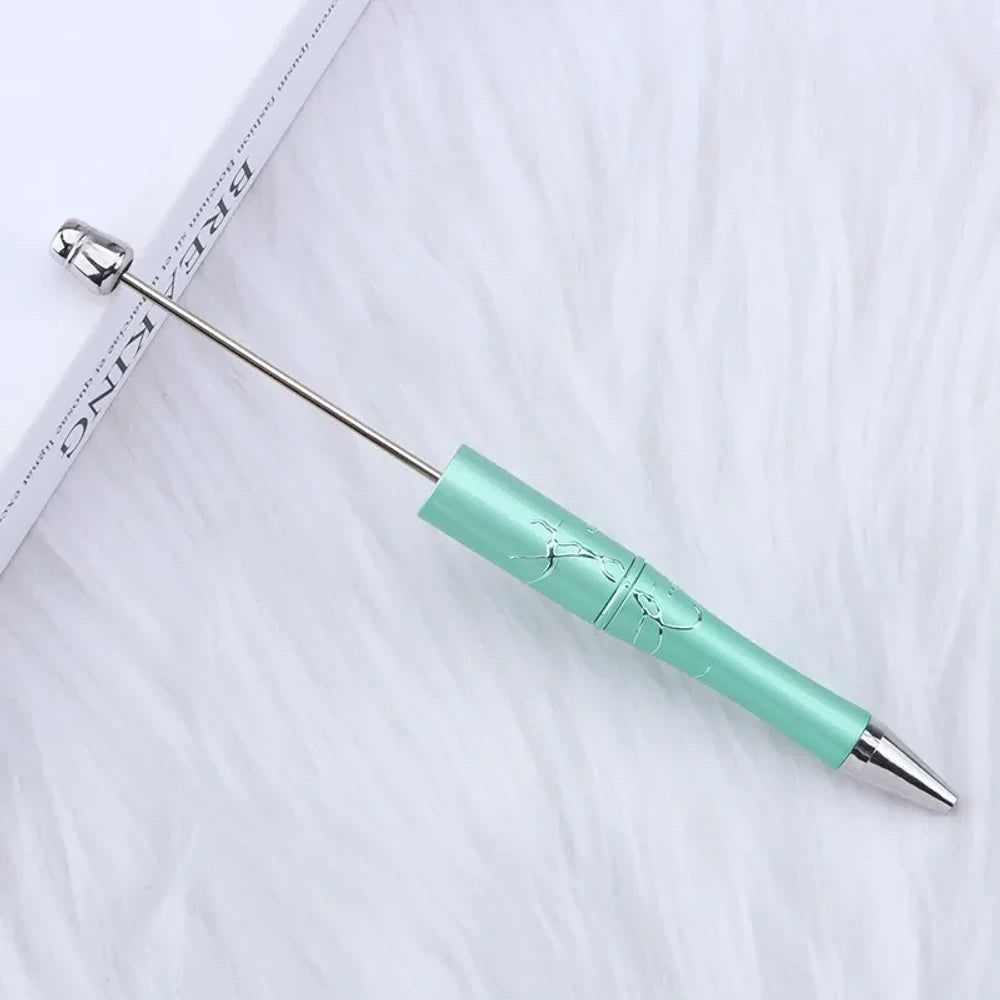 Relif Silver Crack Design in Solid Color Beadable Plastic Ballpoint Pen for DIY