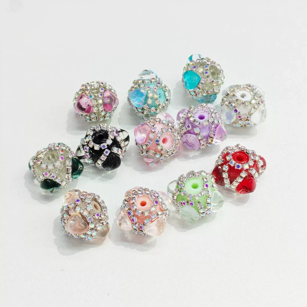 Cat Eye Heart Rhinestones and Rhinestones Chain Acrylic DIY Fancy Beads-Random Mixed