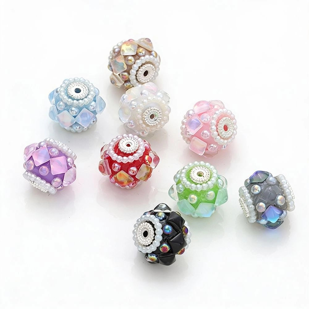 Cat Eye Rhinestone Pearls Rhinestone Chain Acrylic DIY Fancy Beads-Random Mix