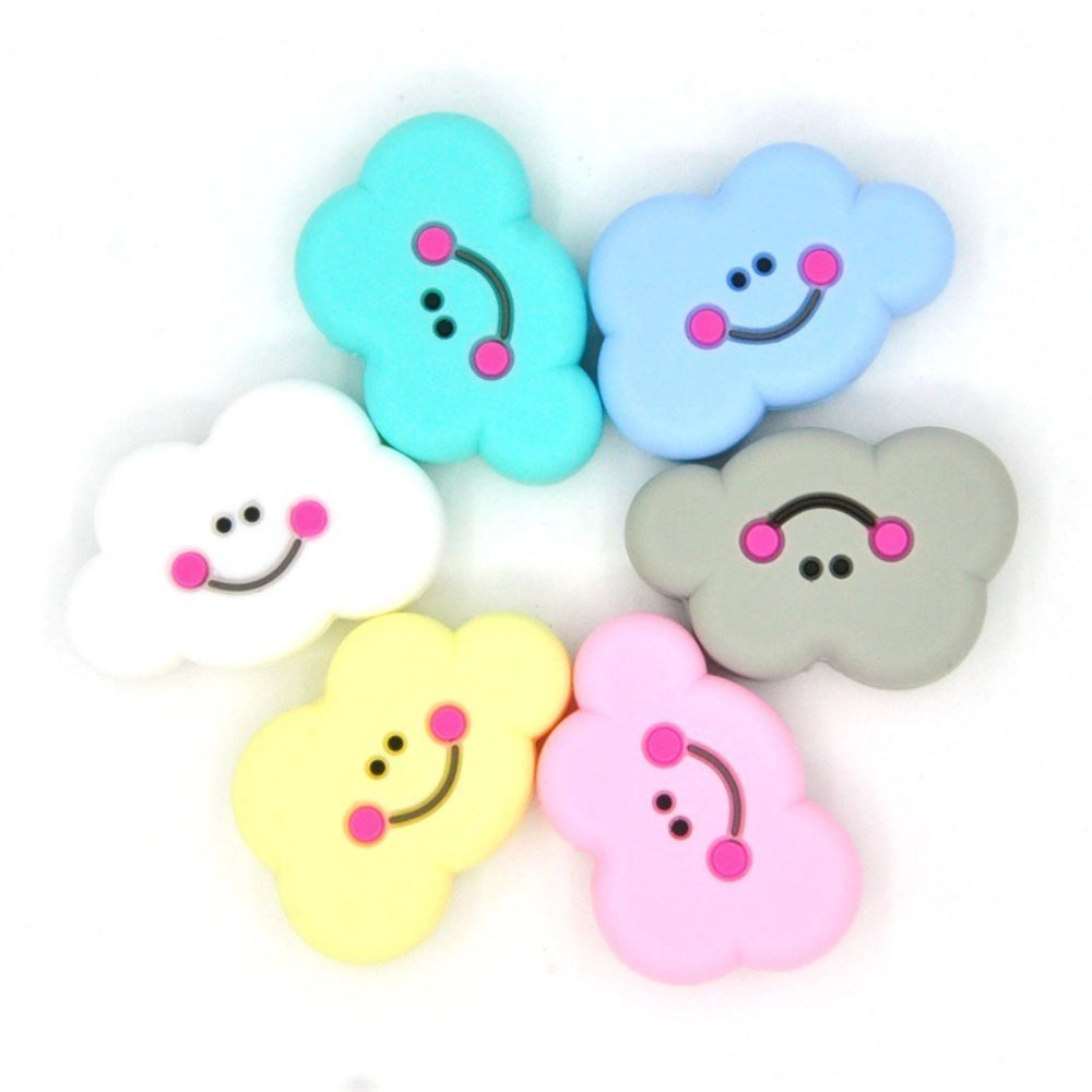 Flatback Cloud Silicone Focal Bead | Beadable Pens Keychains Badge