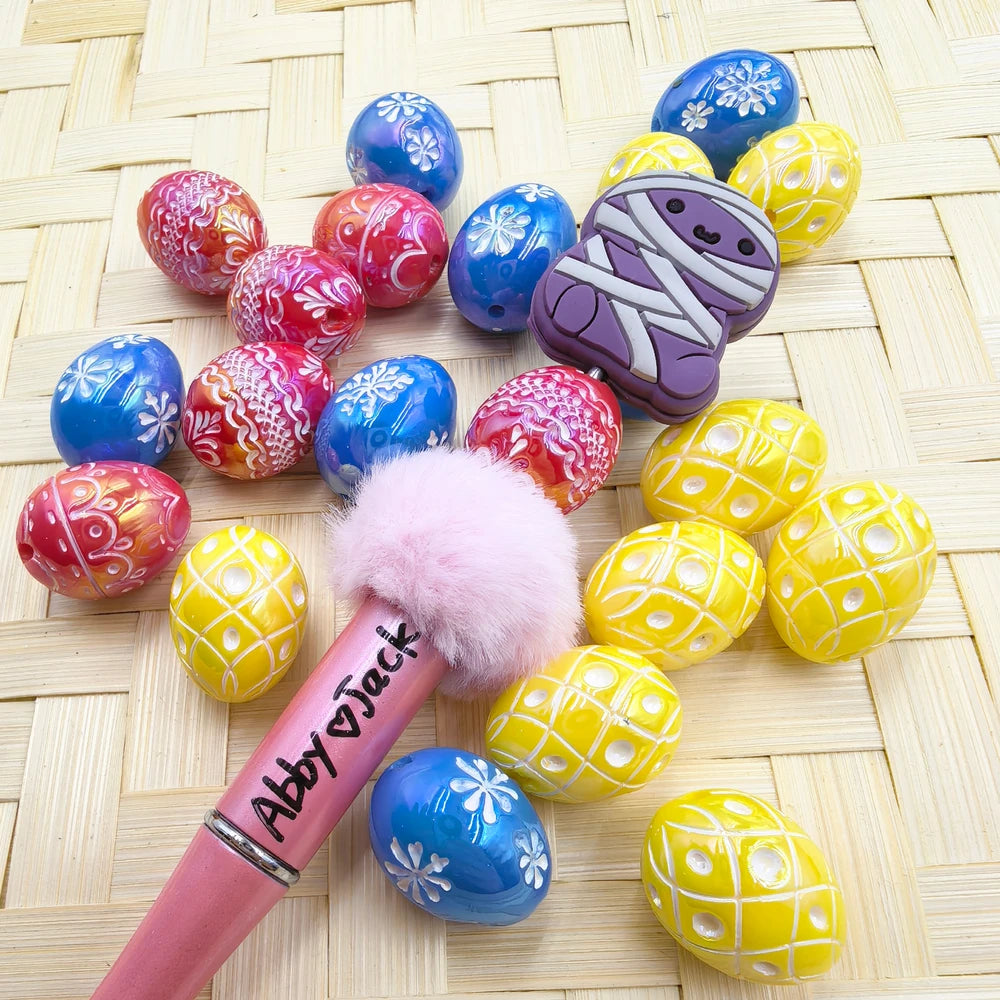 Colorful Eggs Acrylic Beads