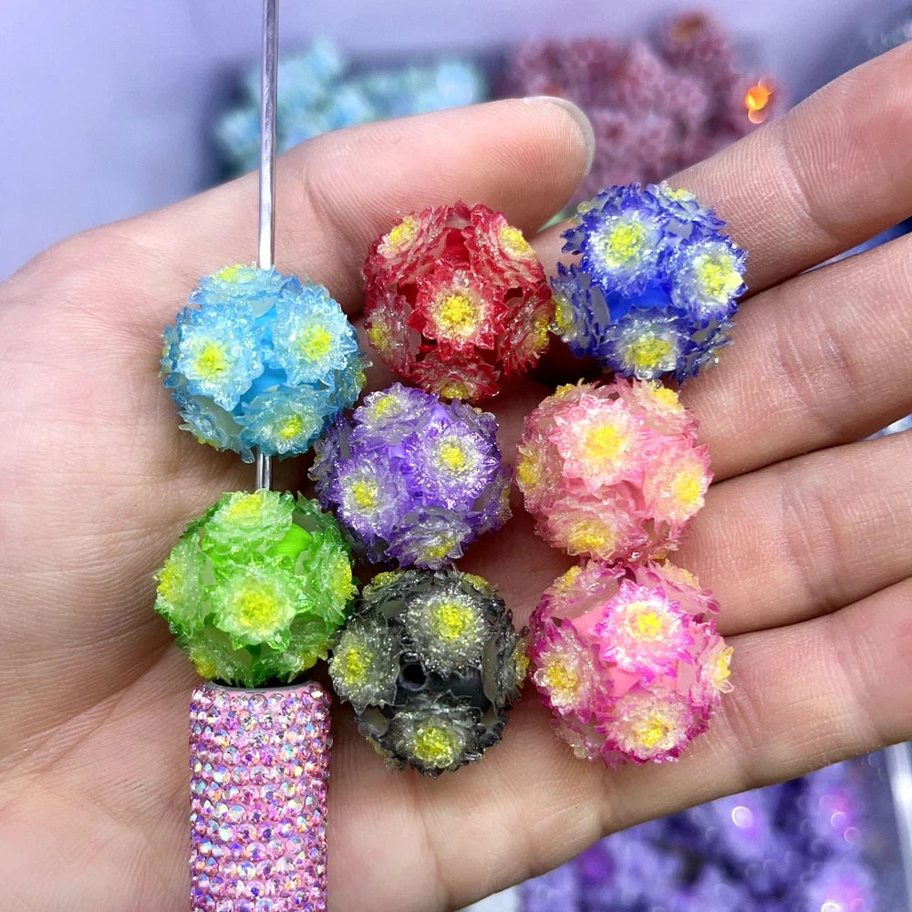 Colorful Flowers Clay DIY Fancy Beads-Random Mixed