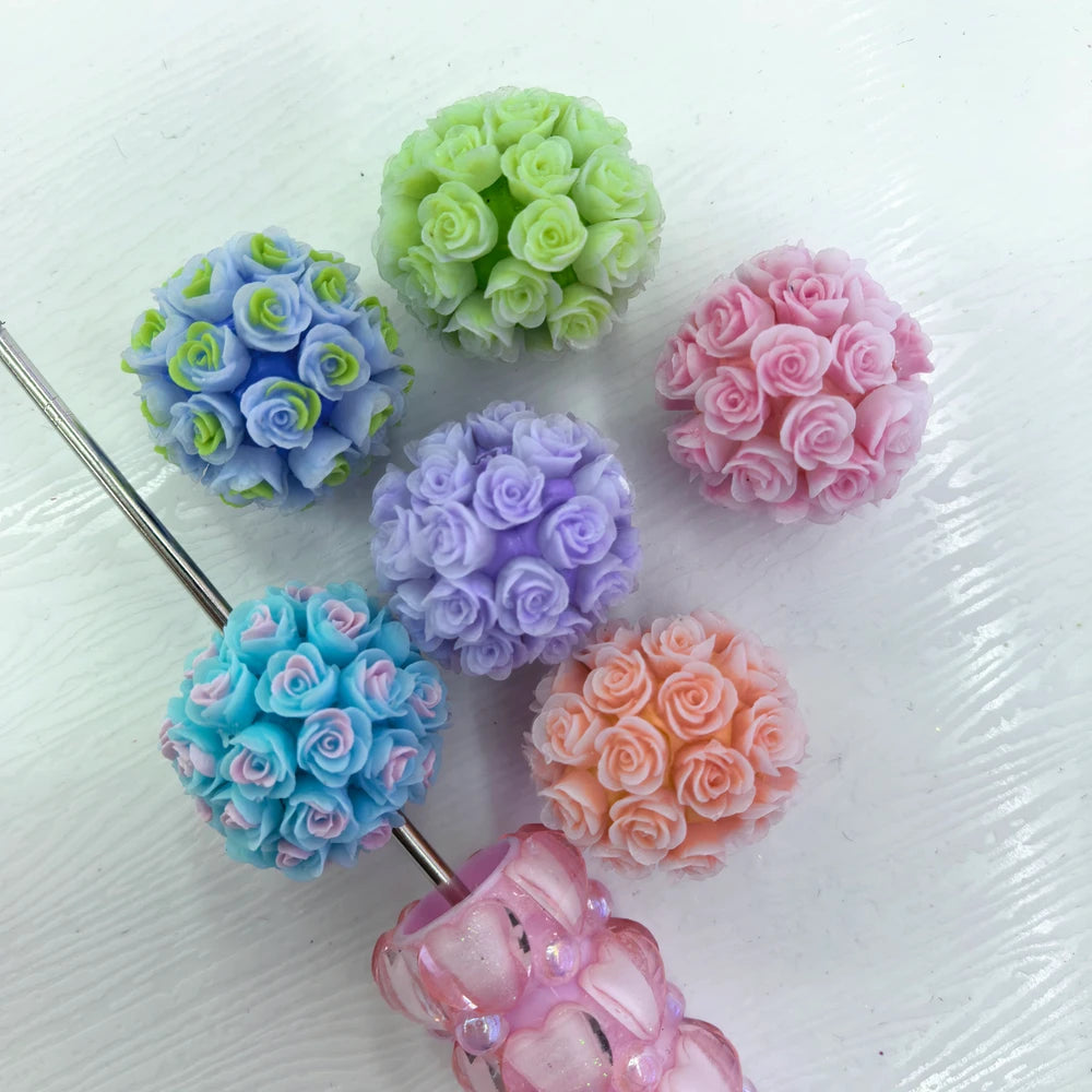 Colorful Flowers Clay DIY Fancy Beads-Random Mixed