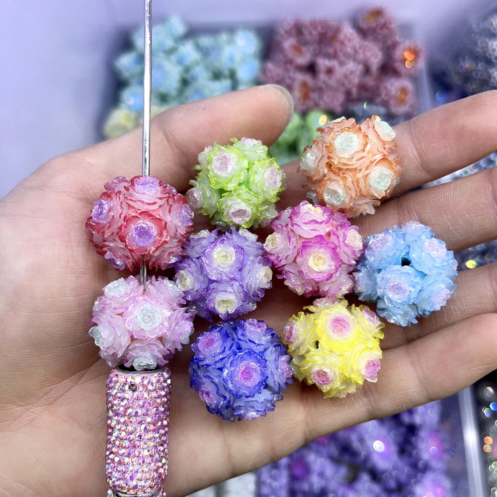 Colorful Flowers Clay DIY Fancy Beads-Random Mixed