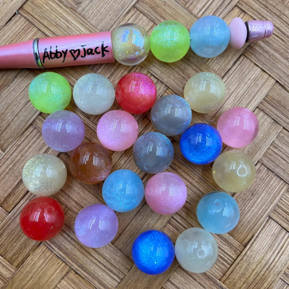 Colorful Glitter Acrylic Bead | Beadable Pens Keychains Bracelets