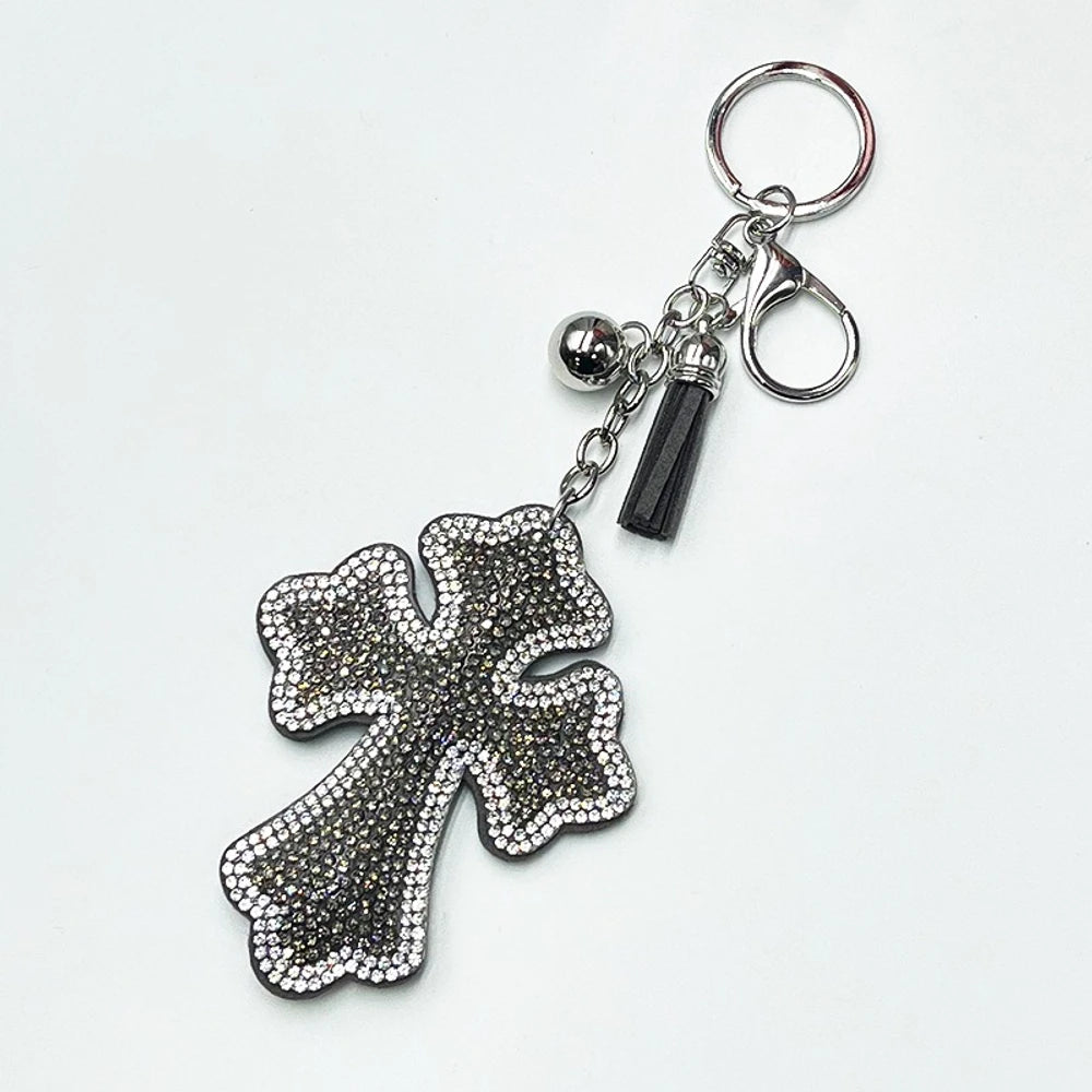 Cross Rhinestone Keychain for DIY
