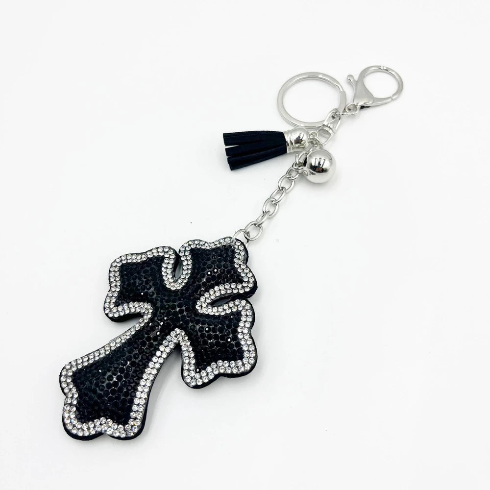 Cross Rhinestone Keychain for DIY