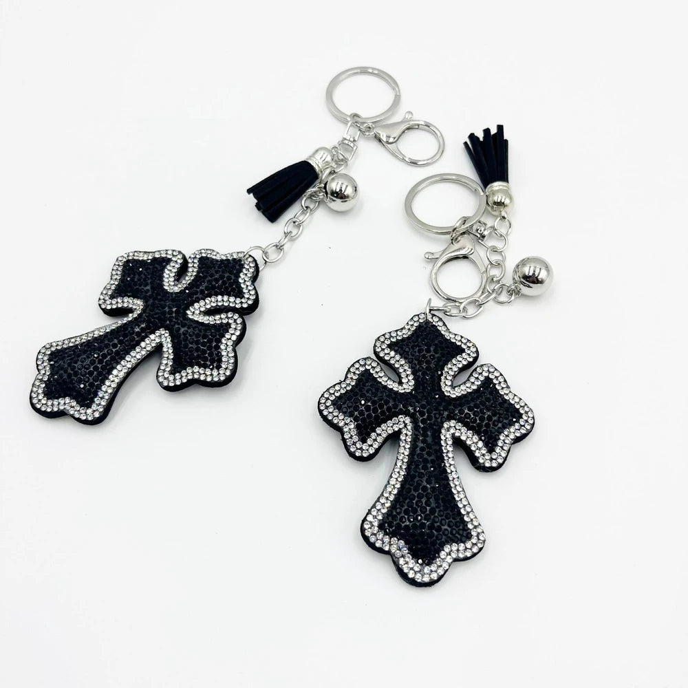 Cross Rhinestone Keychain for DIY