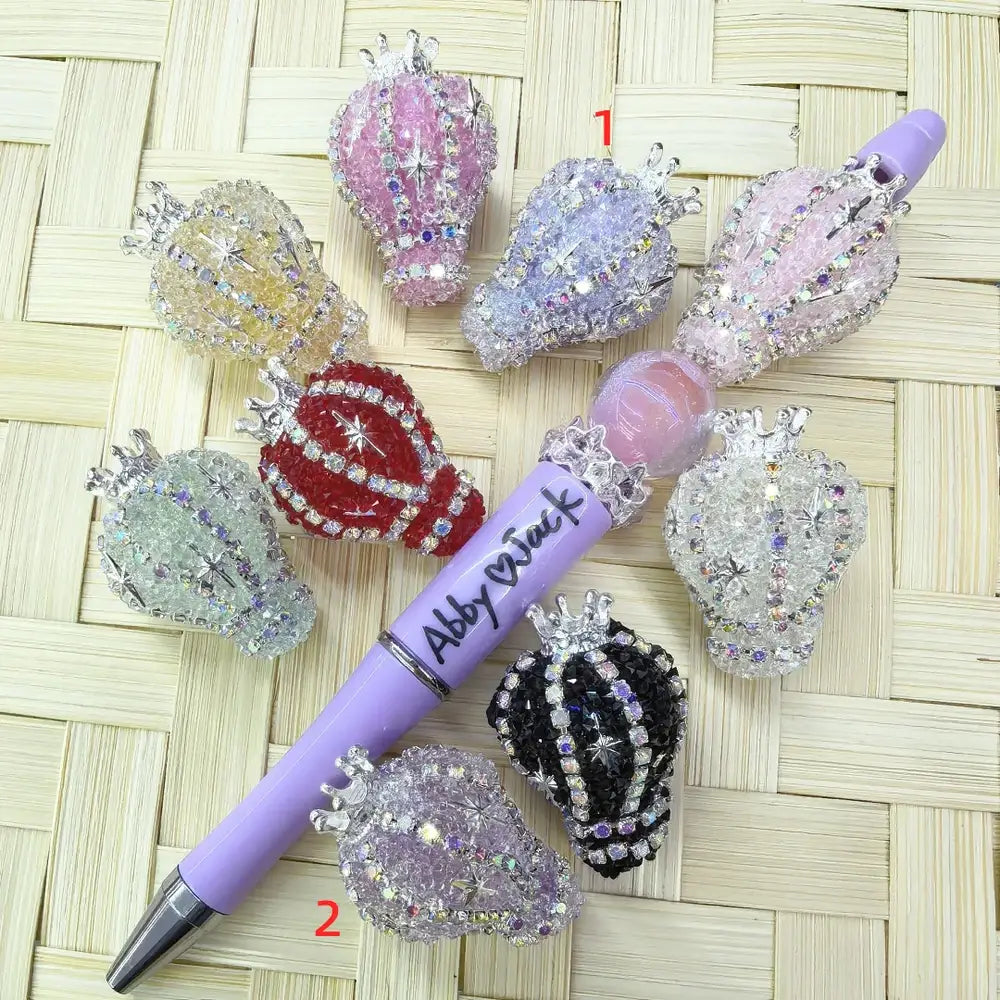 Crown Star Rhinestone Chain Balloon Sugar Beads