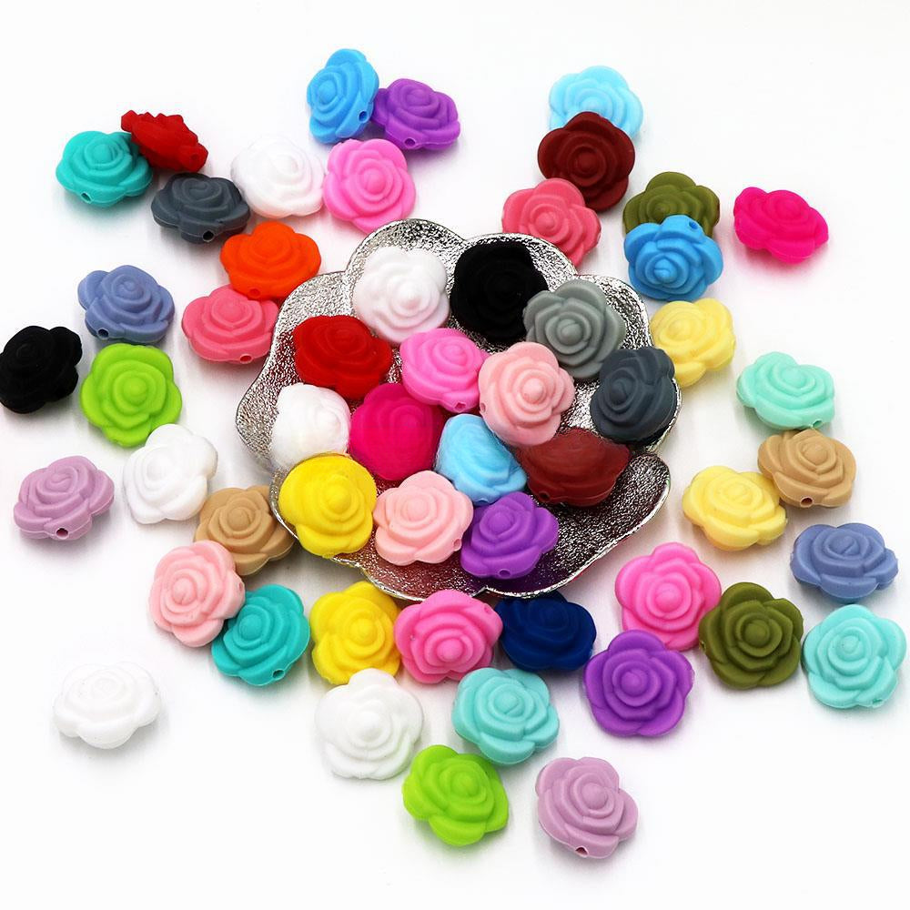 Rosette Silicone Beads DIY Loose Beads-25PCS