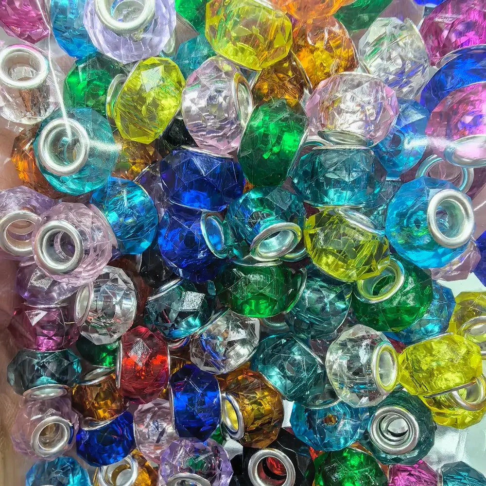 Diamond Cut Shape Acrylic Big Hole Spacer