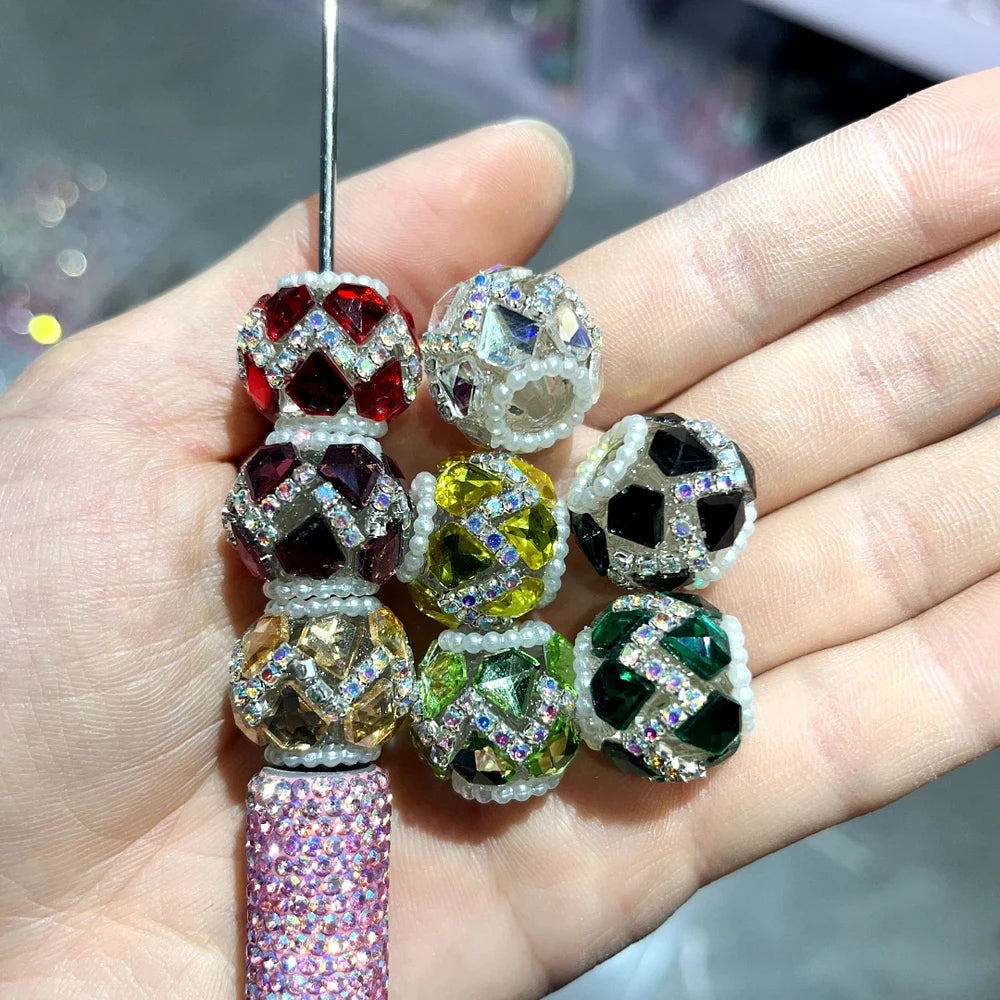 Diamond Rhinestone Pearls Loop Rhinestone Chain Acrylic DIY Fancy Beads-Random Mixed