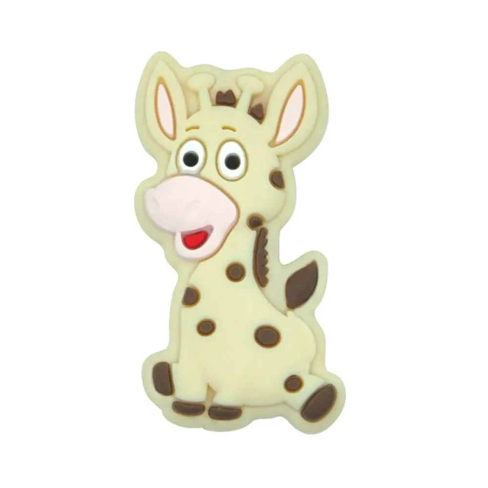 Assorted color cartoon donkey silicone focal beads with brown spots, shown in multiple pastel and bright colors including yellow, pink, green, grey, and blue, for DIY jewelry making and beadable pens. - 1