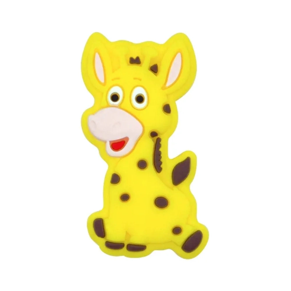 Assorted color cartoon donkey silicone focal beads with brown spots, shown in multiple pastel and bright colors including yellow, pink, green, grey, and blue, for DIY jewelry making and beadable pens. - 3