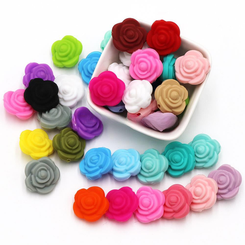 Rosette Silicone Beads DIY Loose Beads-25PCS