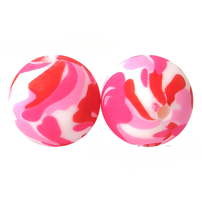 Cartoon Silicone Christmas Loose Beads-50PCS