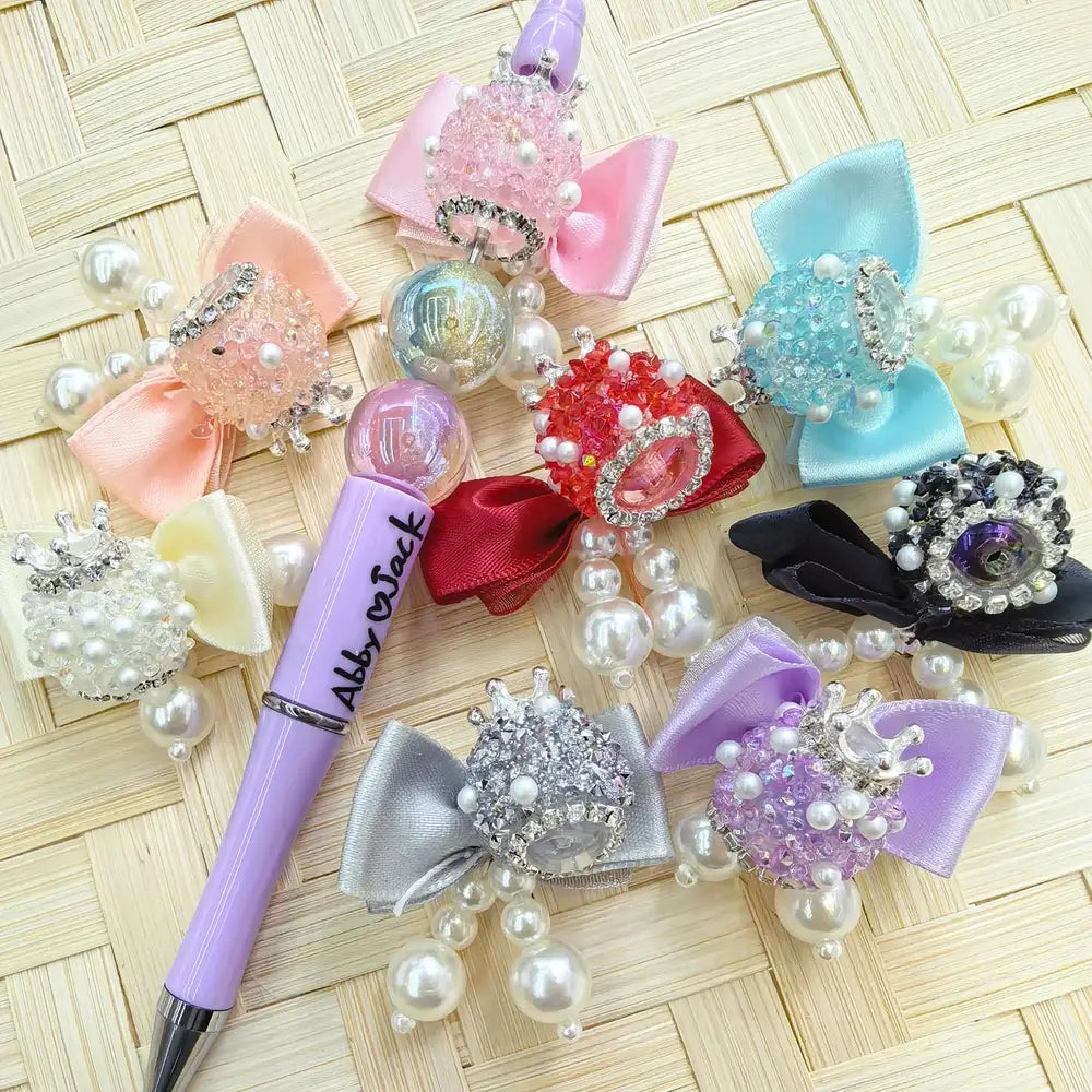 Fabric Bowtie Crown Pearls Chain Sugar Acrylic DIY Fancy Beads