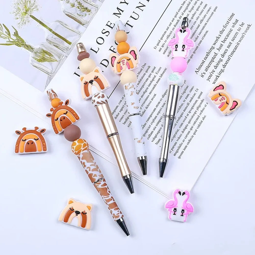 Flatback Animals Silicone Focal Beads for DIY Pens Keychains