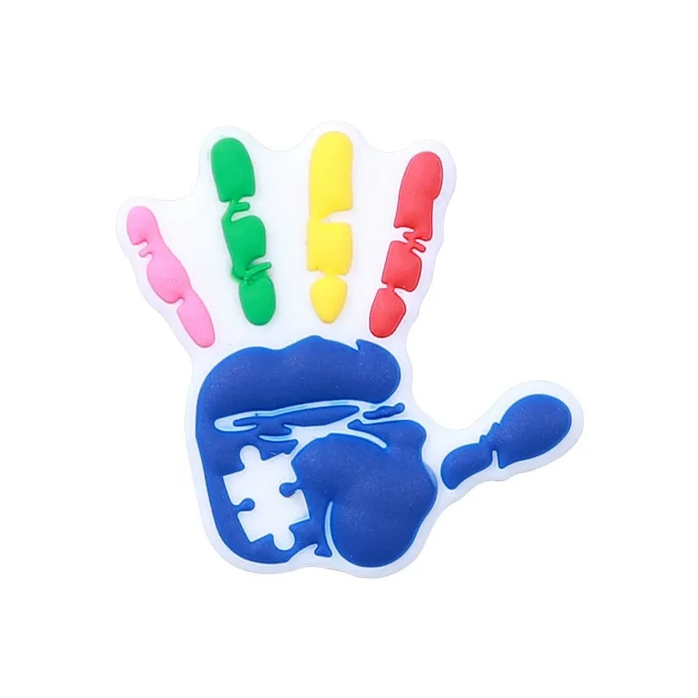 Flatback Autism Silicone Focal Beads for DIY Pens Keychains