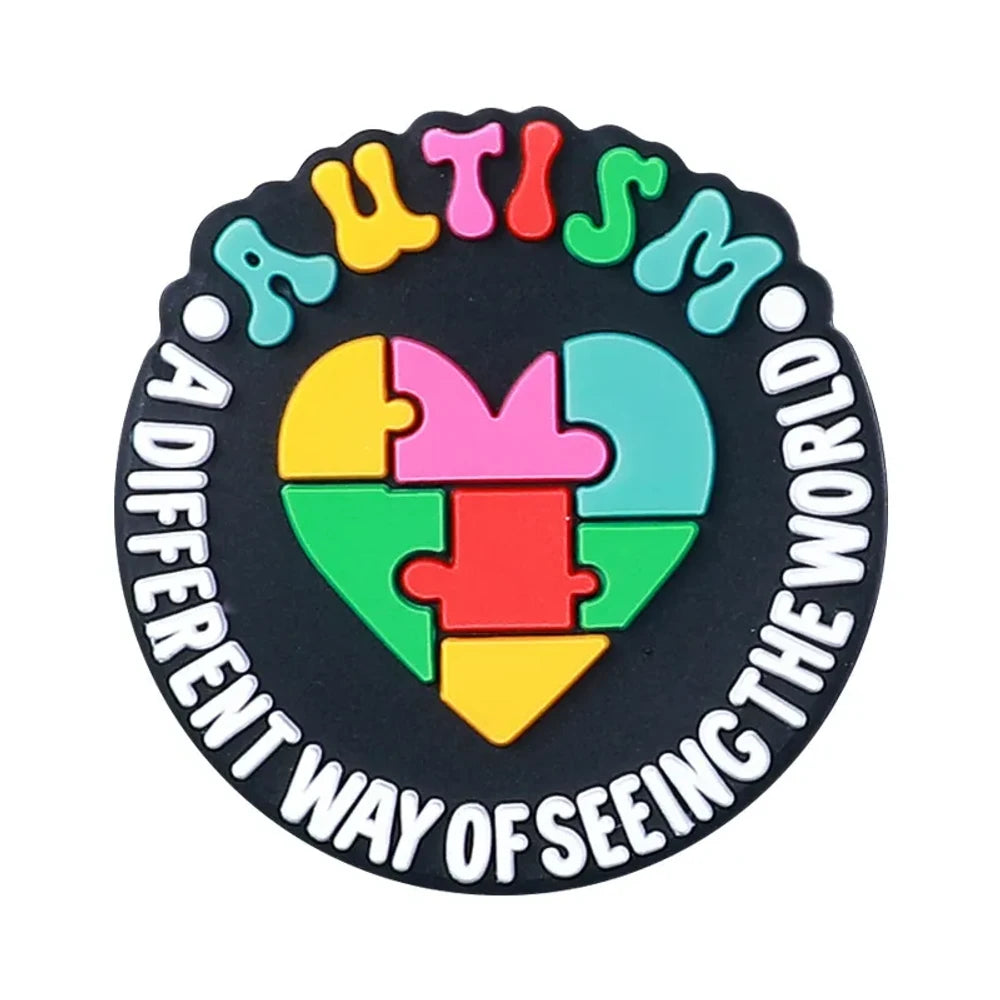 Flatback Autism Silicone Focal Beads for DIY Pens Keychains