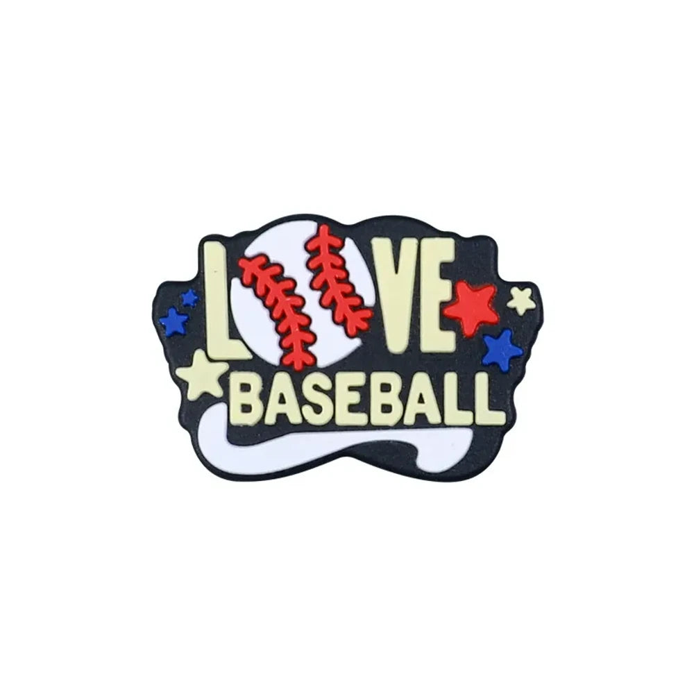 Flatback Baseball Silicone Focal Beads for DIY Pens Keychains