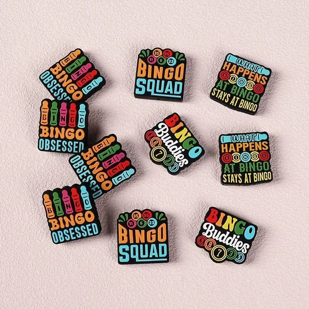 Flatback Bingo Silicone Focal Beads for DIY Pens Keychains