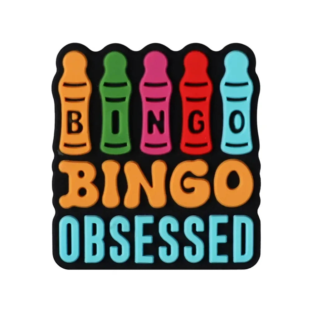 Flatback Bingo Silicone Focal Beads for DIY Pens Keychains