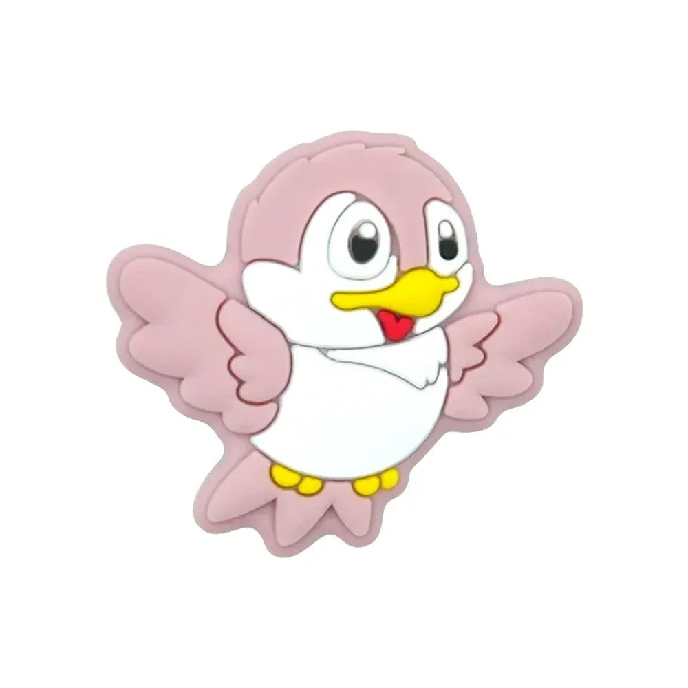 Flatback Bird Silicone Focal Beads for DIY Keychains Bracelet Pens