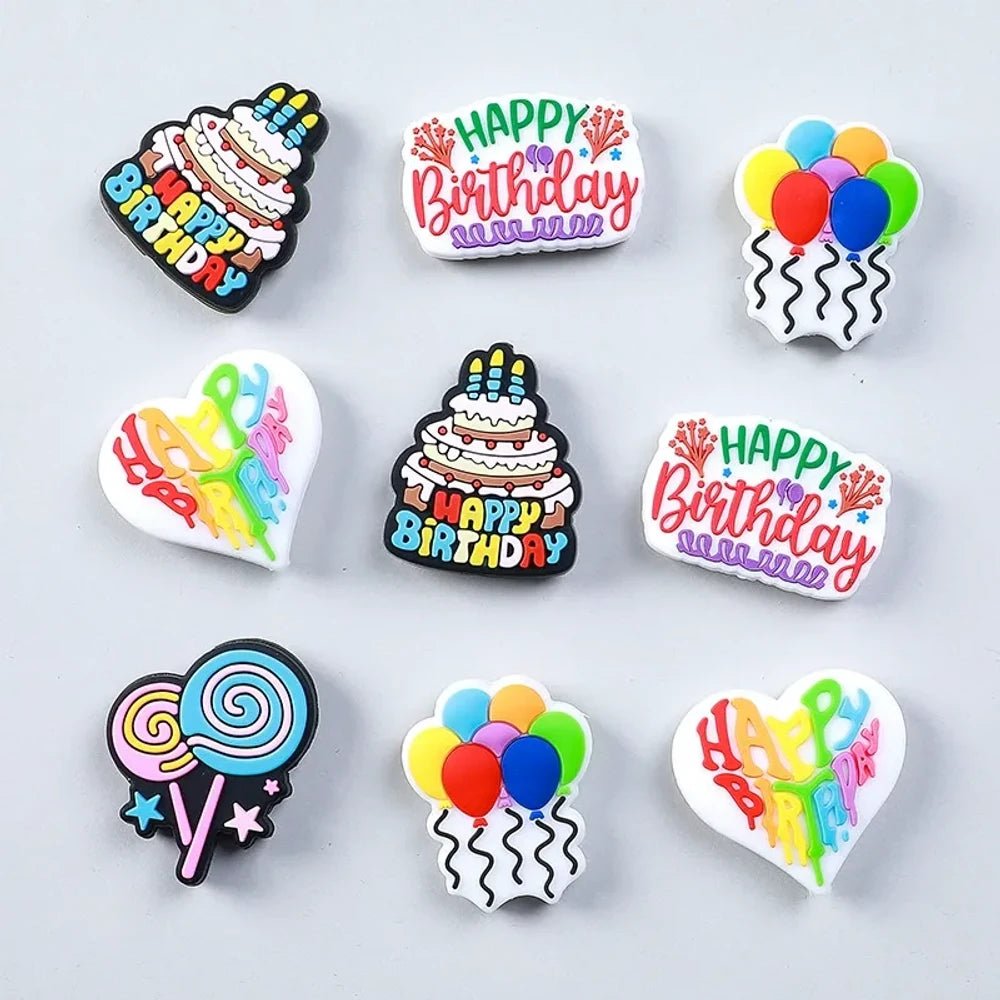 Flatback Birthday Silicone Focal Beads for DIY Pens Bracelet