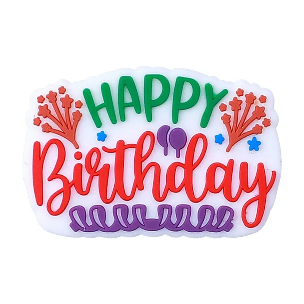 Flatback Birthday Silicone Focal Beads for DIY Pens Bracelet