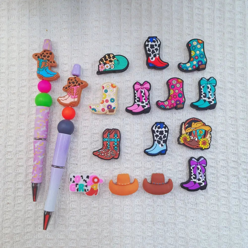 Flatback Boot Series Silicone Focal Beads for DIY Pens Bracelet Keychains