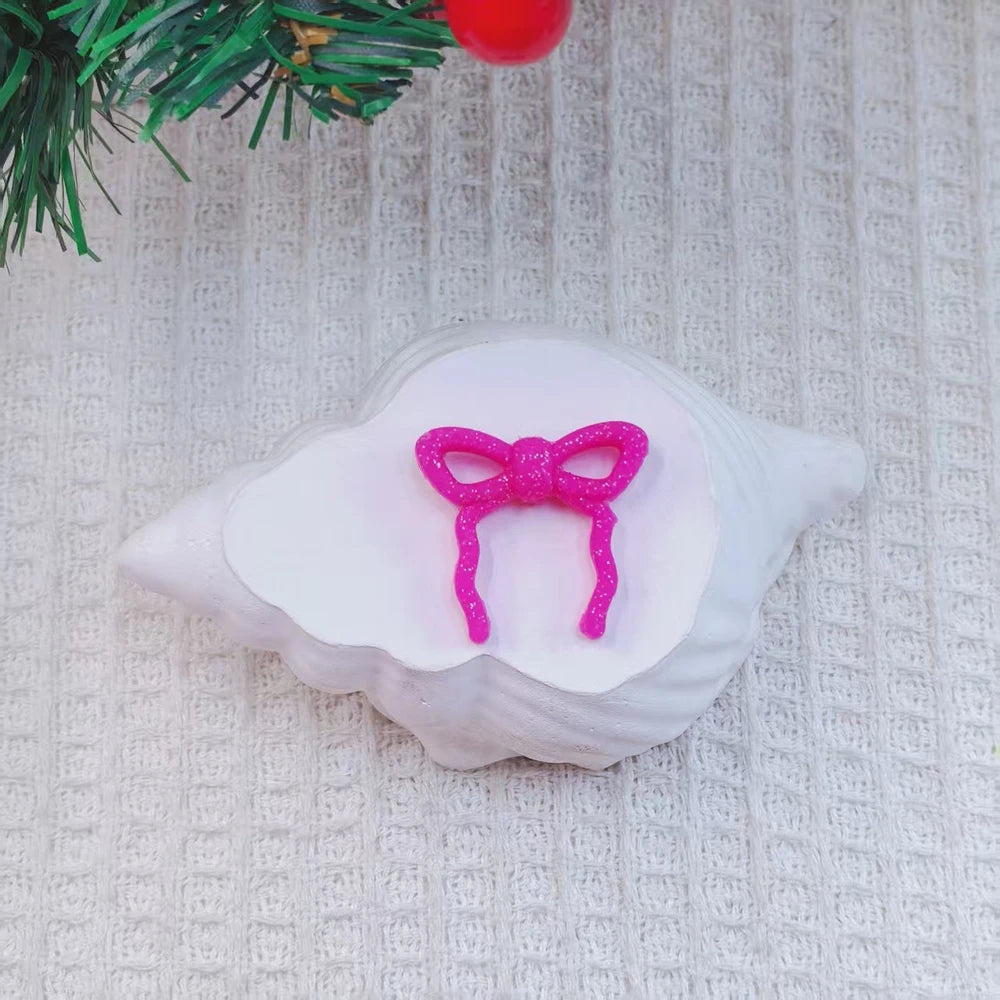 Flatback Bow Series Silicone Focal Beads for DIY Pens Keychains