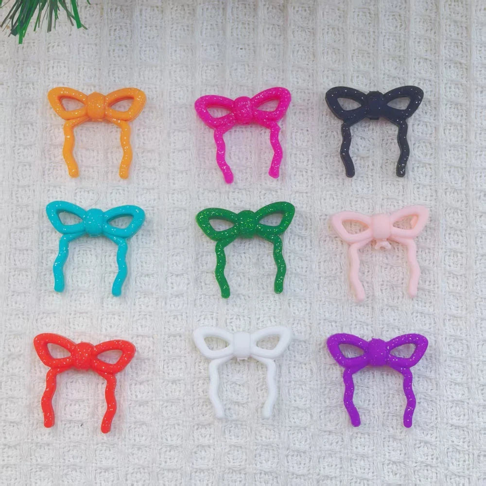 Flatback Bow Series Silicone Focal Beads for DIY Pens Keychains