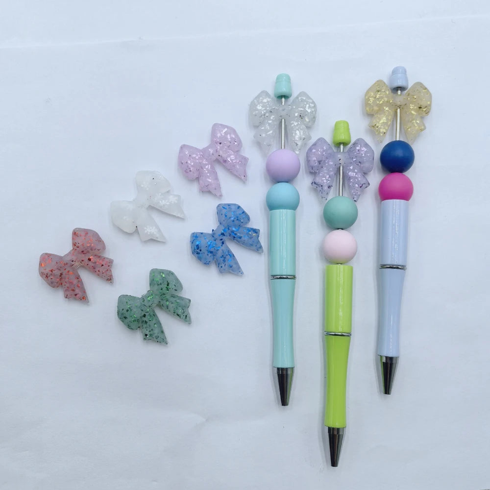 Flatback Bowtie Series Silicone Focal Beads for DIY Pens Keychains